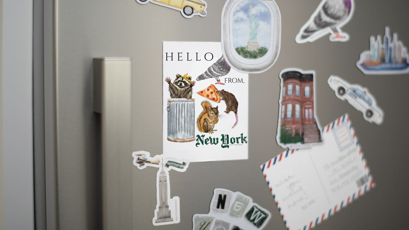 Animals in NY Postcard