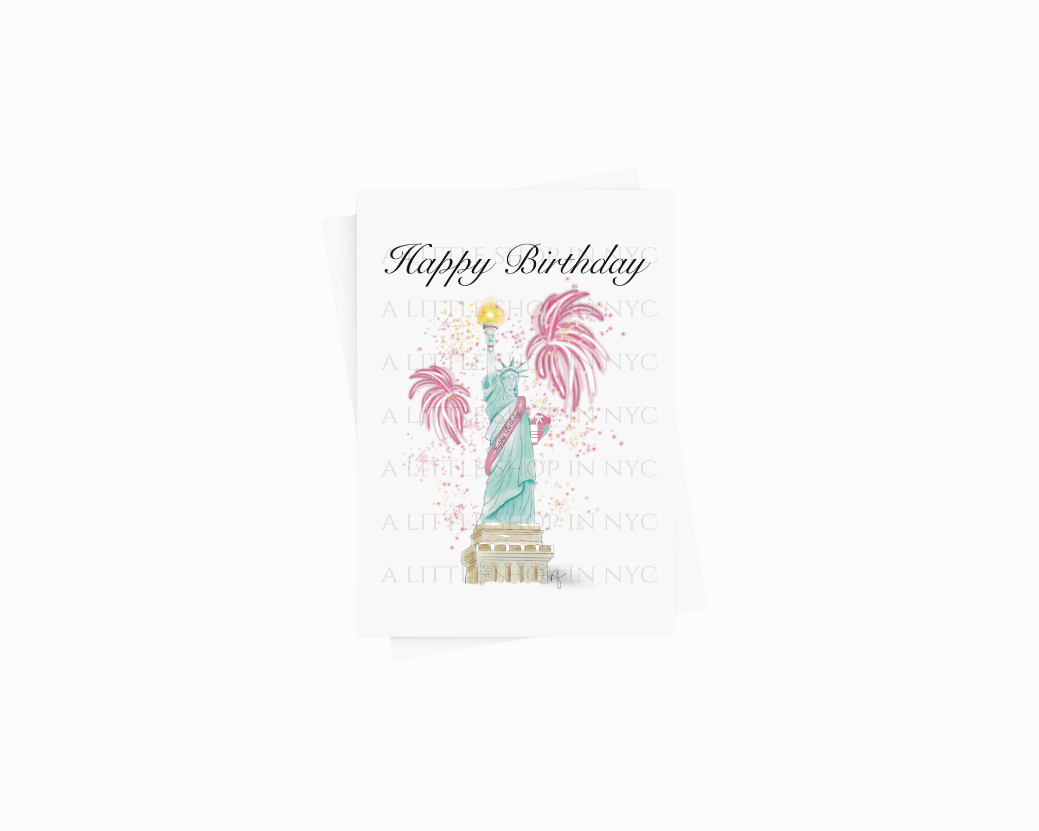 Happy Birthday Statue Card