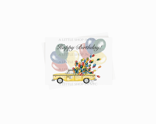 Happy Birthday Taxi Card