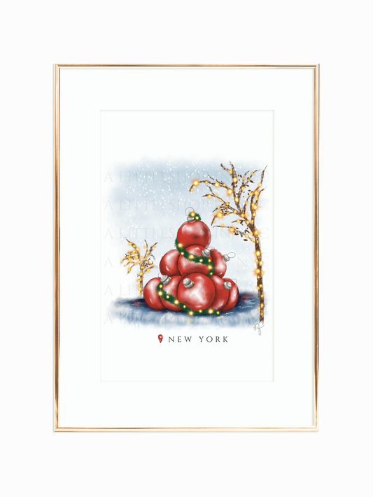 Festive Red Ornament Print