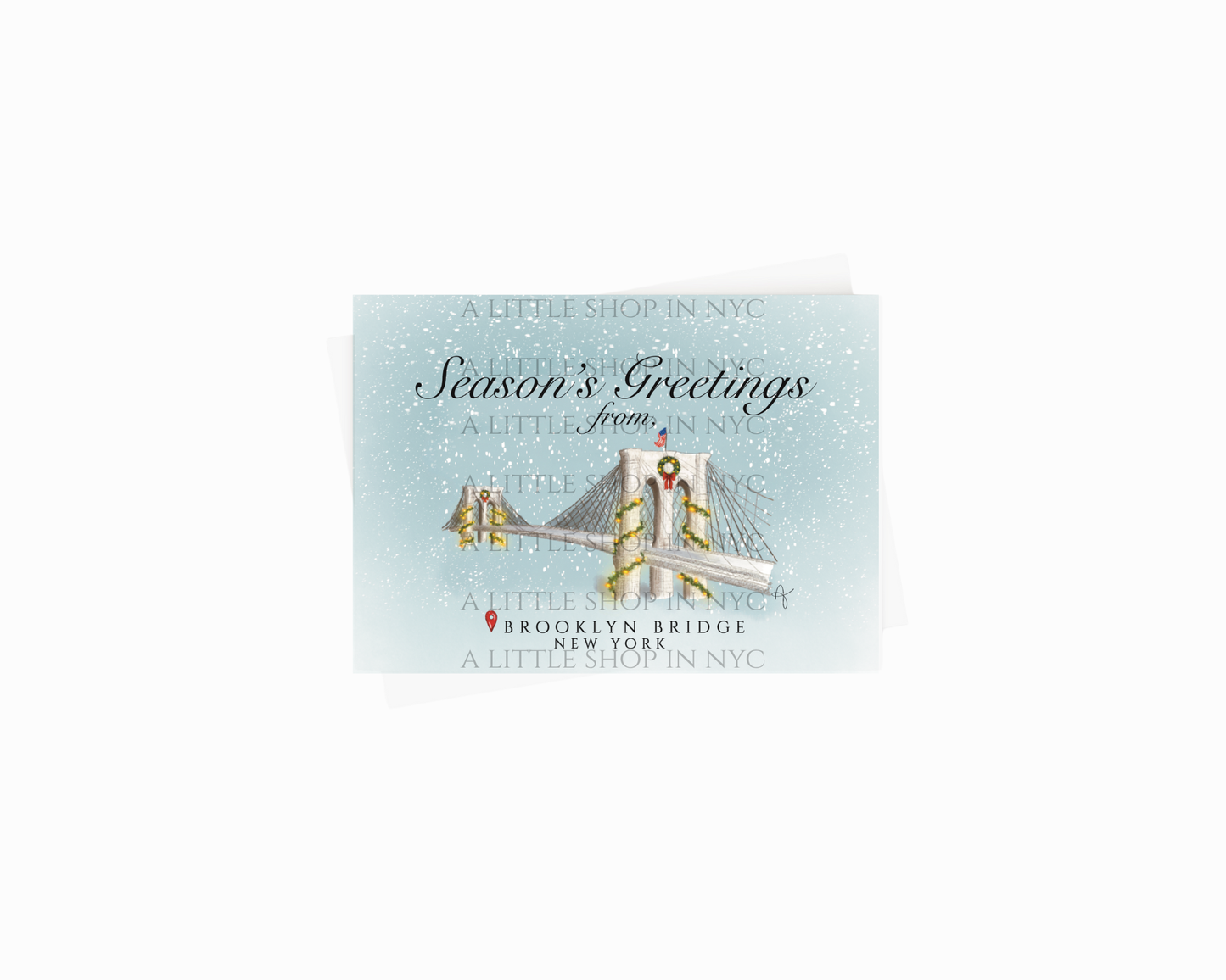 Festive Brooklyn Bridge Card