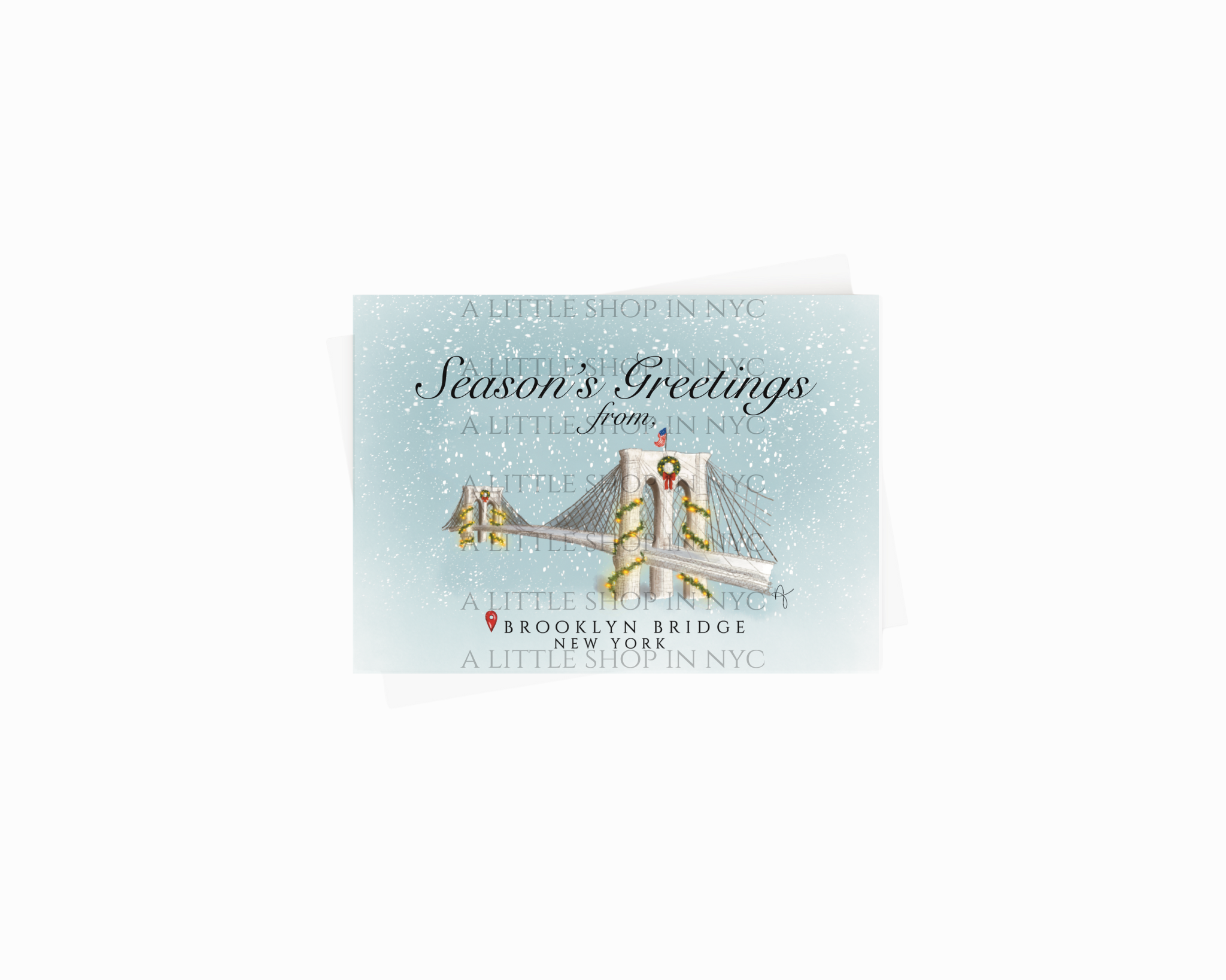 Festive Brooklyn Bridge Card