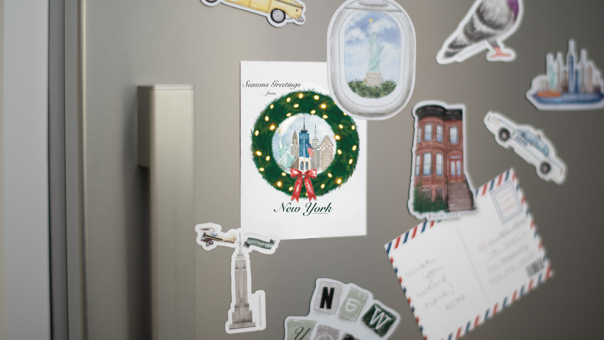 Skyline Wreath Postcard