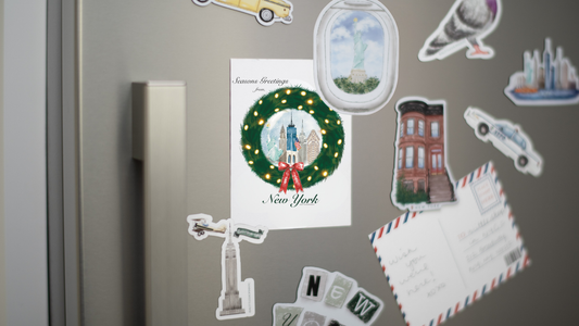 Skyline Wreath Postcard