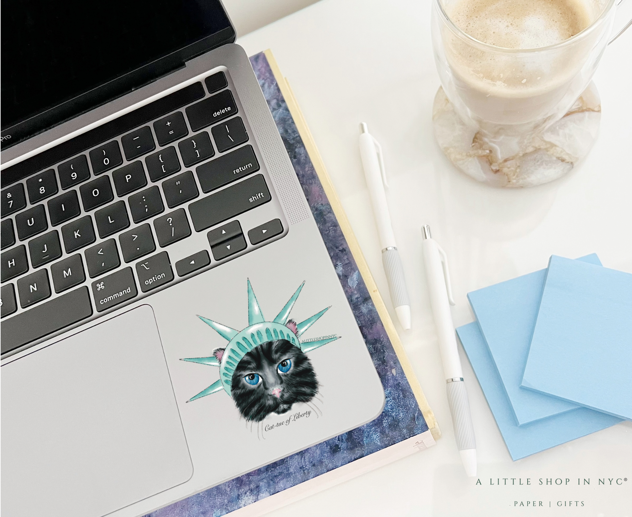 Cat-Tue of Liberty Sticker