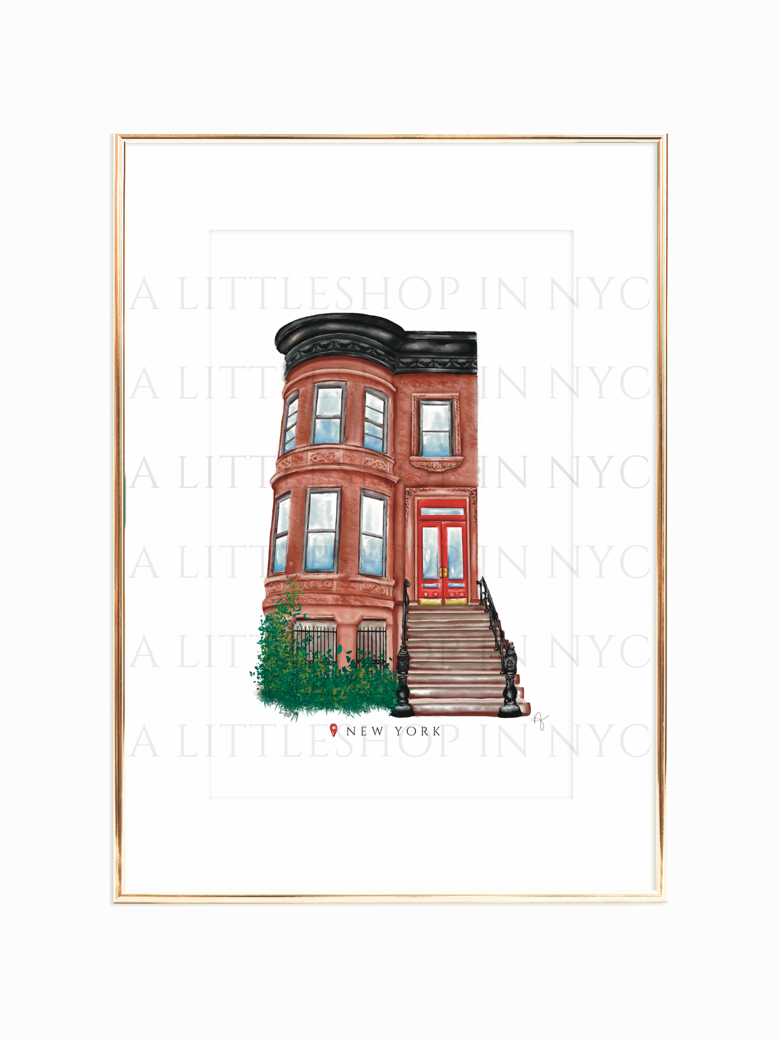 New York Brownstone Print