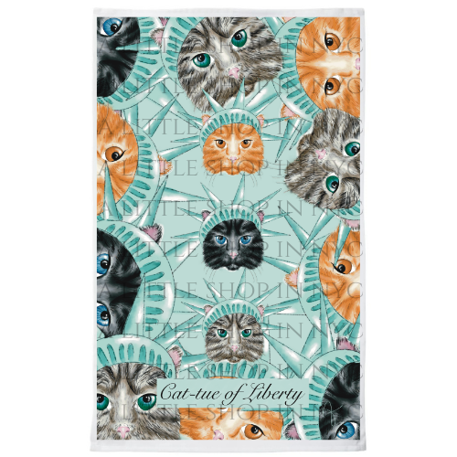Cat-Tue of Liberty Tea Towel Pre-Order