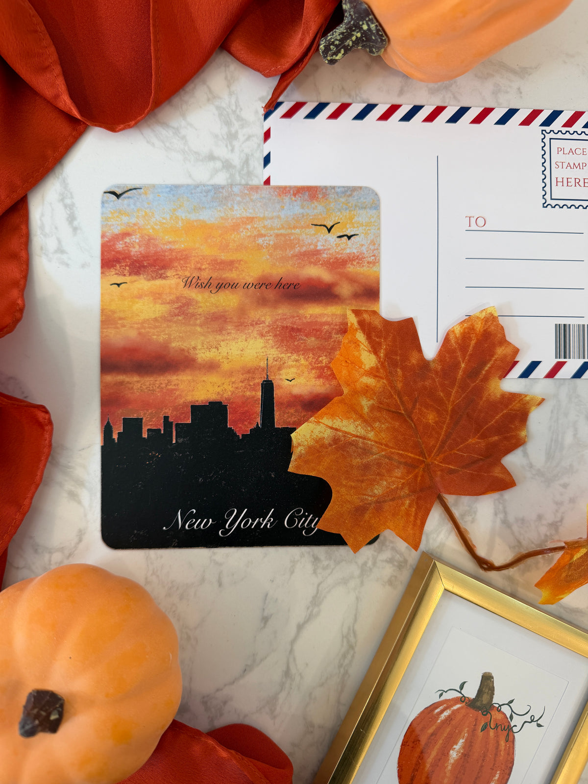 NYC Sunset Skyline Postcard