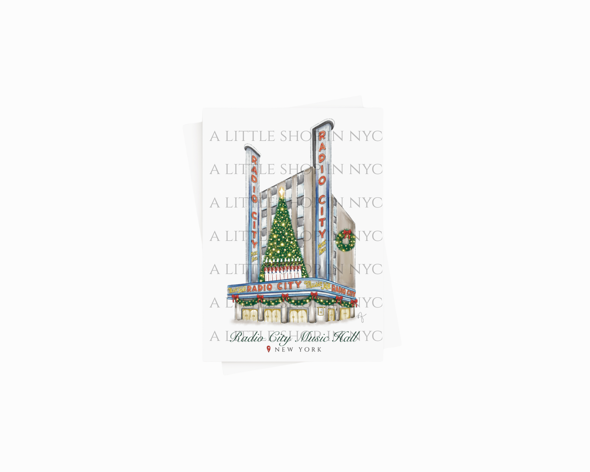 Festive Radio City box of 6 cards