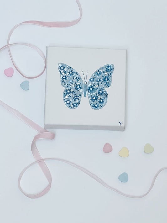 Mini Canvas Butterfly Blue II