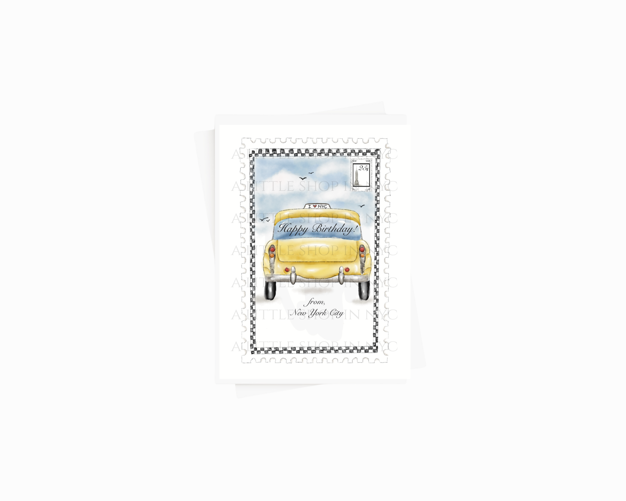 Happy Birthday Taxi Stamp Card