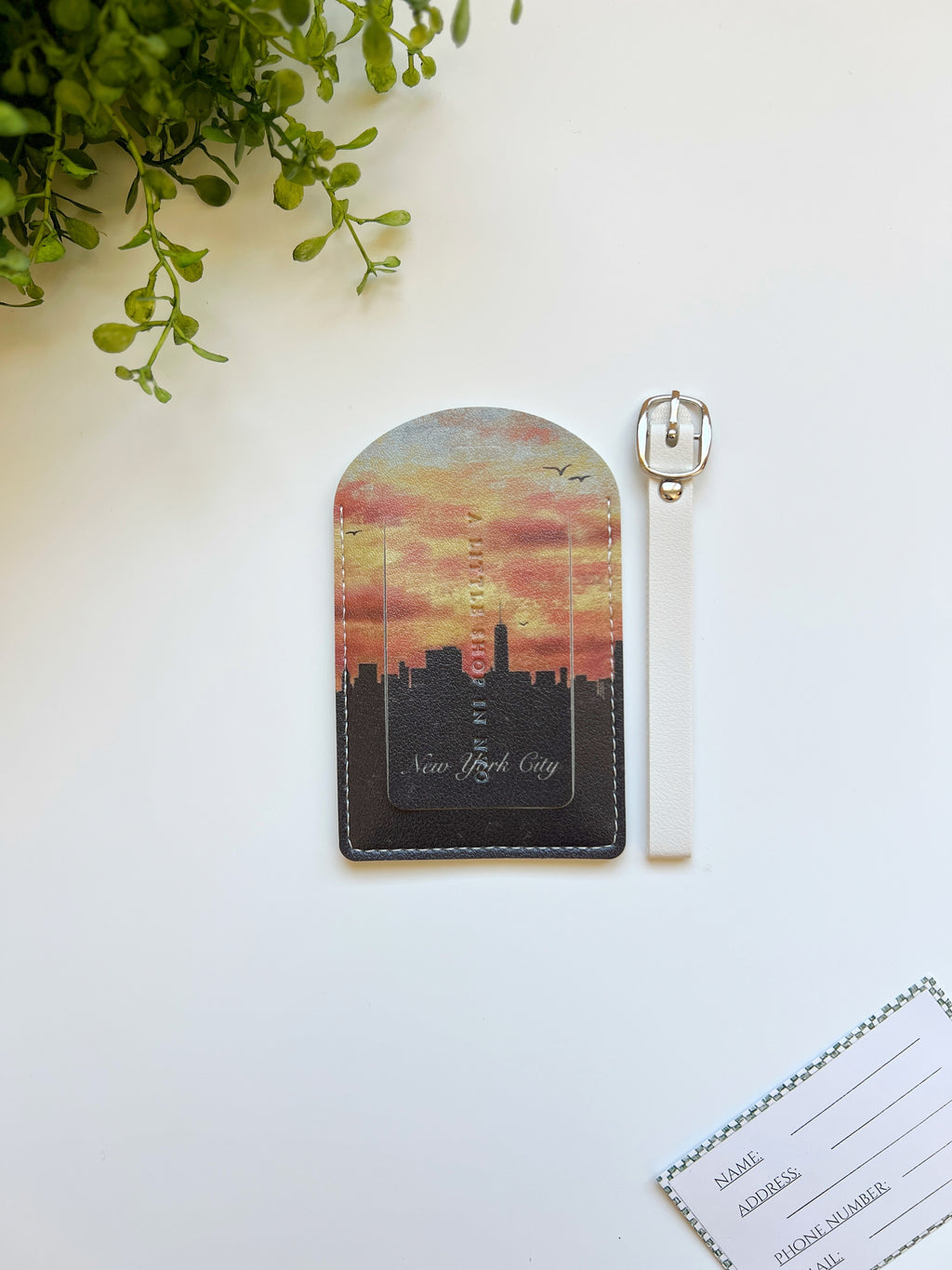 NYC Sunset Skyline Luggage tag
