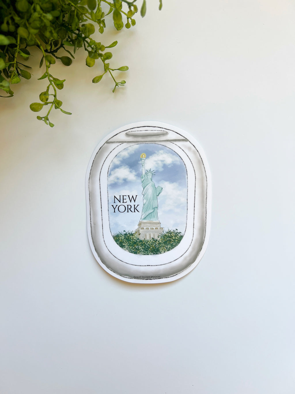 Airplane View Luggage Sticker