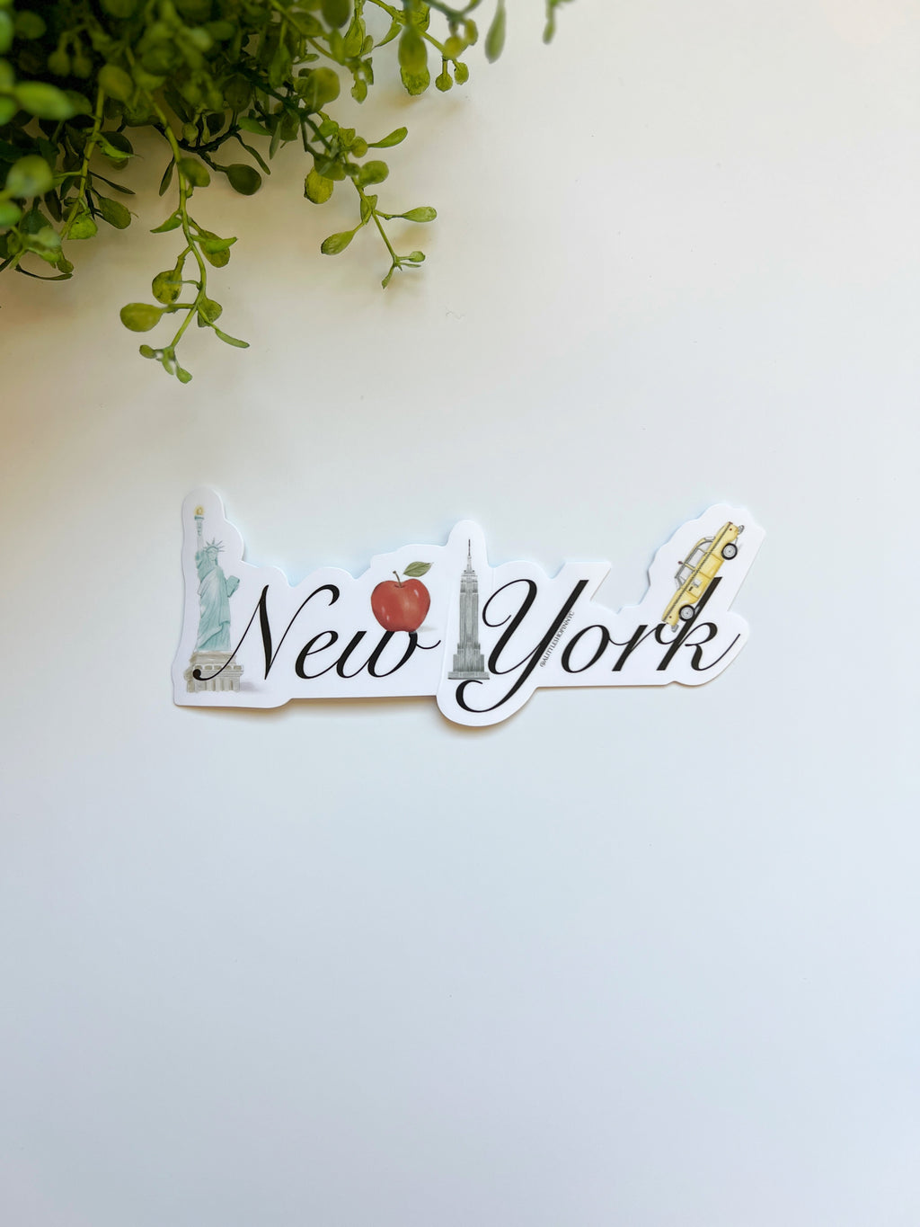 New York Text Luggage Sticker