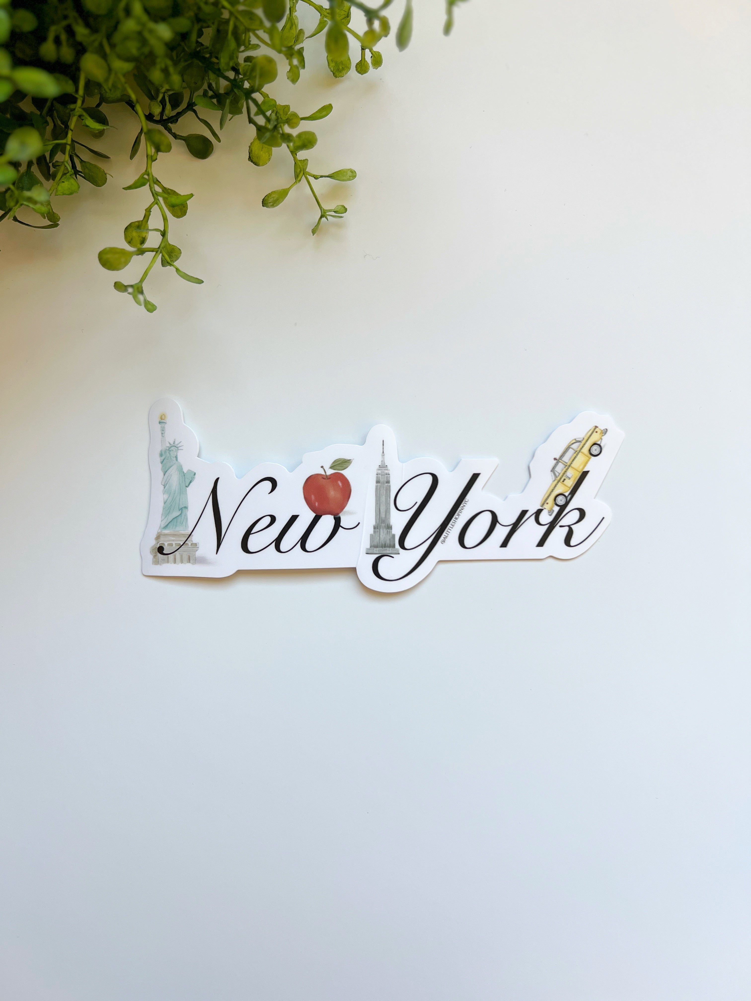 New York Text Luggage Sticker