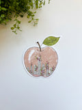 Pink Apple Luggage Sticker