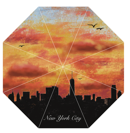 NYC Sunset Skyline Umbrella