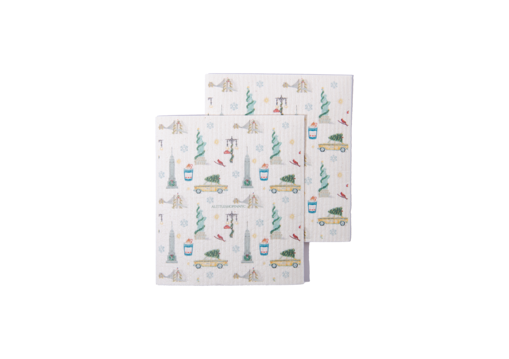 Festive New York 2 Pack Dishcloth