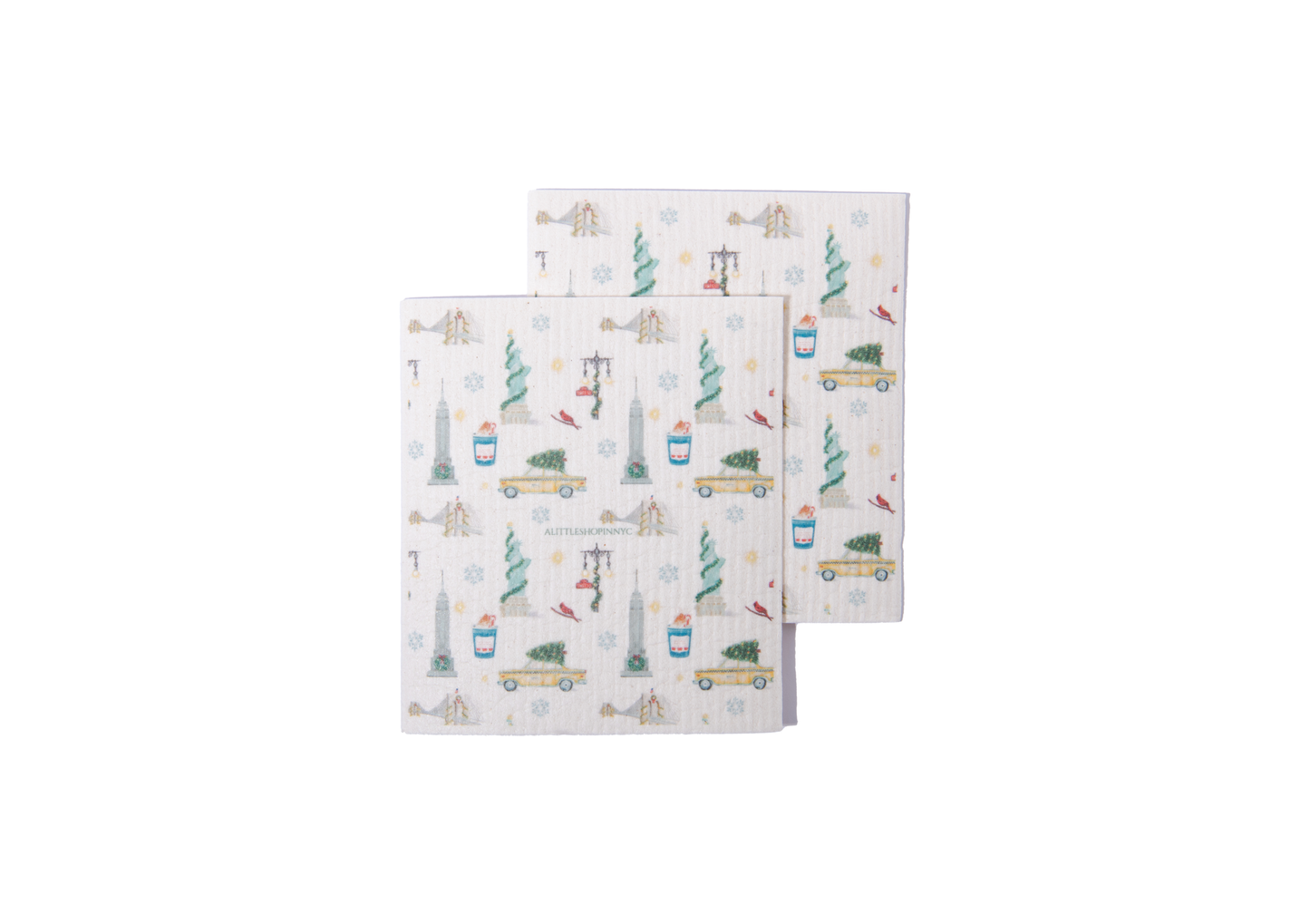 Festive New York 2 Pack Dishcloth