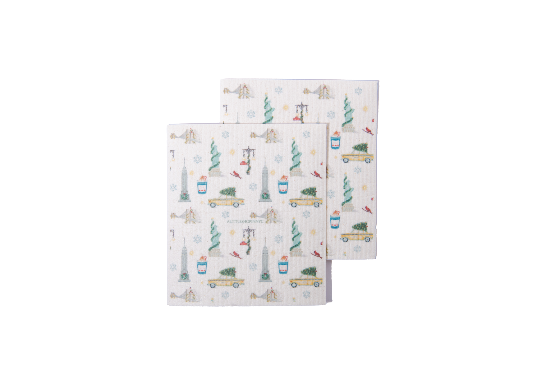 Festive New York 2 Pack Dishcloth