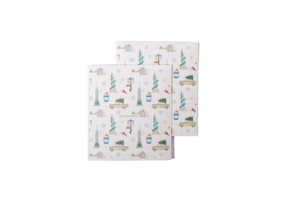 Festive New York 2 Pack Dishcloth