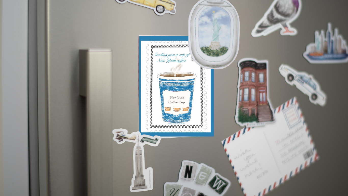 New York Coffee Cup Postcard